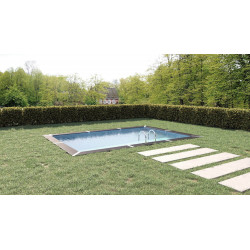 Piscine POTRBAIL hors sol rectangulaire 17m² - composite PVC/Chanvre - Structure Acier - Justaposé