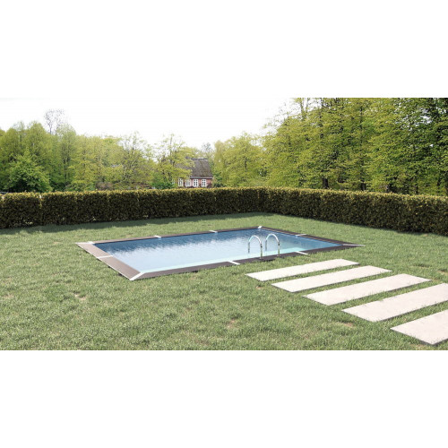 Piscine POTRBAIL hors sol rectangulaire 17m² - composite PVC/Chanvre - Structure Acier - Justaposé