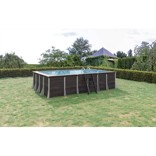 Piscine POTRBAIL hors sol rectangulaire 17m² - composite PVC/Chanvre - Structure Acier - Justaposé