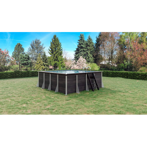 Grande Piscine hors sol Rectangulaire - PVC et CHANVRE - Cour et Jardin