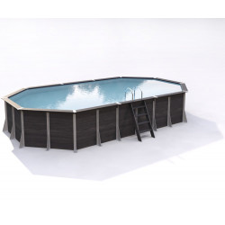 Piscine AGON hors sol octogonale 27m² - composite PVC/Chanvre - Structure Acier de marque Justaposé, référence: J5724700