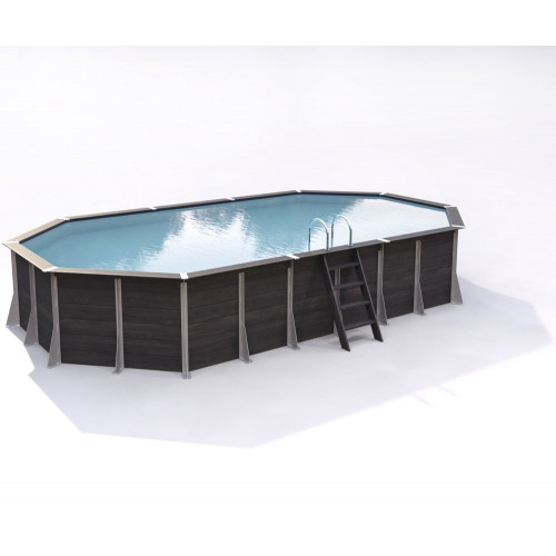 Piscine AGON hors sol octogonale 27m² - composite PVC/Chanvre - Structure Acier - Justaposé