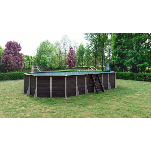 Piscine AGON hors sol octogonale 27m² - composite PVC/Chanvre - Structure Acier - Justaposé