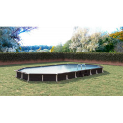 Piscine AGON hors sol octogonale 27m² - composite PVC/Chanvre - Structure Acier - Justaposé