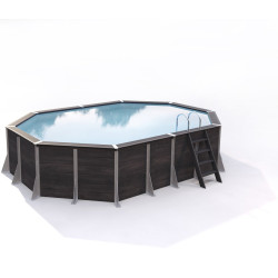 Piscine GRANVILLE hors sol octogonale 21m²  - composite PVC/Chanvre - Structure Acier - Justaposé