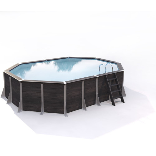 Piscine GRANVILLE hors sol octogonale 21m² - composite PVC/Chanvre - Structure Acier - Justaposé