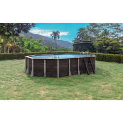 Piscine GRANVILLE hors sol octogonale 21m² - composite PVC/Chanvre - Structure Acier - Justaposé