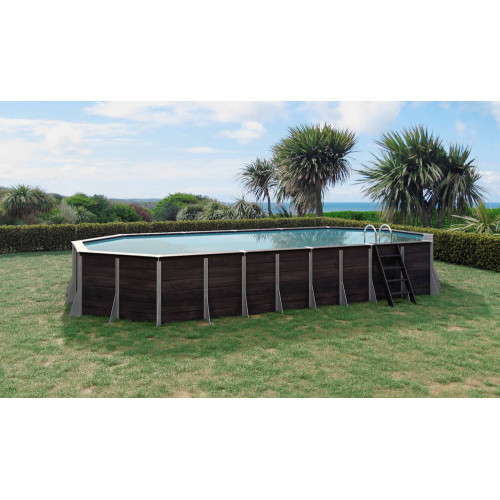 Piscine ROMAGNY hors sol octogonale 33m² - composite PVC/Chanvre - Structure Acier - Justaposé