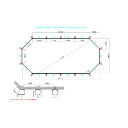 Piscine ROMAGNY hors sol octogonale 33m² - composite PVC/Chanvre - Structure Acier - Justaposé