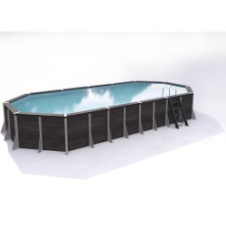 Piscine ROMAGNY hors sol octogonale 33m² - composite PVC/Chanvre - Structure Acier de marque Justaposé, référence: J5724800