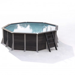 Piscine TATIHOU hors sol octogonale 14,5m² - composite PVC/Chanvre - Structure Acier de marque Justaposé, référence: J5724500