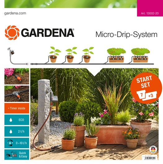 Kit d'irrigation Micro-Drip system pour 10 pots avec programmateur