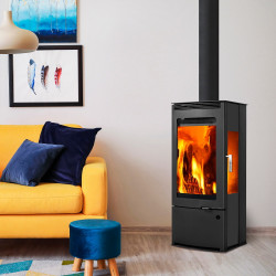 Poêle à bois TALMA TRI VISION acier - vertical - 9,1kW - 45,8 x 105,8 x 43,8 cm - Supra