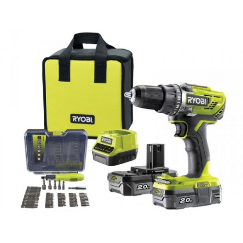 RYOBI Coffret perceuse sans fil 18 V One+ chargeur + 2 batteries +