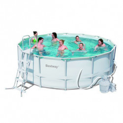 KIT Piscine ronde "Steel Frame" Ø 427 x 122 cm + filtre à sable - BESTWAY