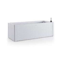 Bac à fleurs à réserve d'eau Natural Deluxe blanc 100 x 43 x 33 cm de marque Stefanplast, référence: J7699300