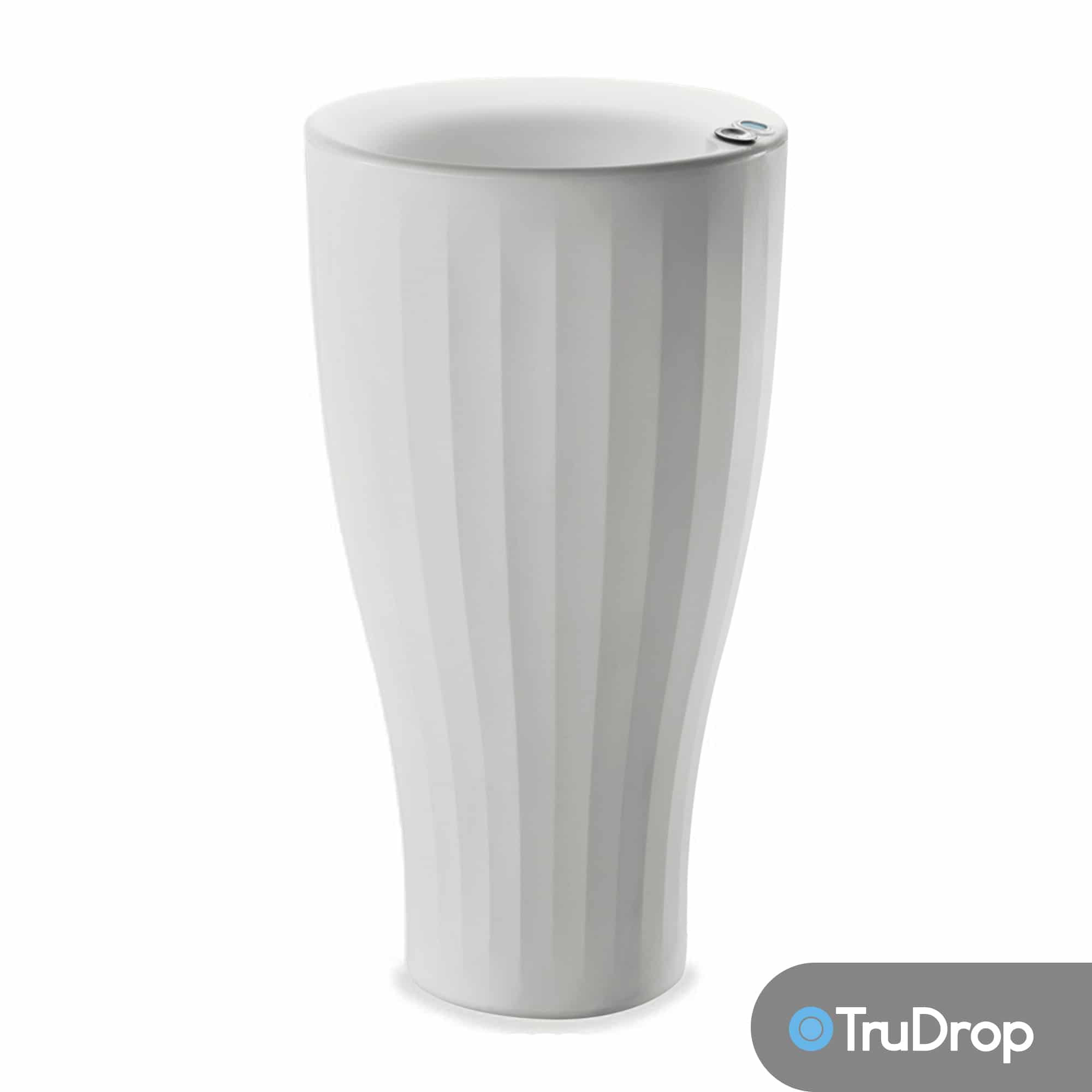 Pot rond blanc Cup de 41 cm de haut avec TruDrop One