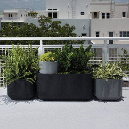 Pot Mod noir 51 x 36 x H.31 cm avec TruDrop One - Crescent Garden
