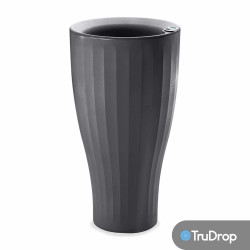 Pot rond gris Cup de 41 cm de haut avec TruDrop One - Crescent Garden