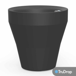 Pot rond noir Rim de 46 cm avec TruDrop One - Crescent Garden