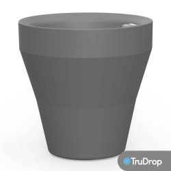 Pot rond gris Rim de 46 cm avec TruDrop One de marque Crescent Garden, référence: J7510600