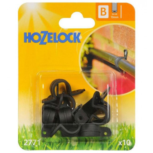 Attache murale en plastique pour tuyau d'alimentation d'irrigation 13mm (x12) - HOZELOCK