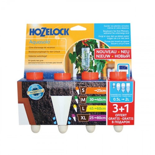 Cône Aquasolo pack 3+1 orange pour les plantes en pot à la maison - HOZELOCK