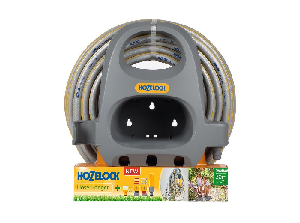 HOZELOCK Porte tuyau à fixation murale + 20m de tuyau de jardin SELECT - vue 2