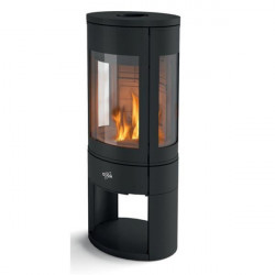 Poêle à bois ROSNAY étanche - 7 kW - Rdt: 76,7% - B. 33 cm - Eco Control - Noir de marque Godin, référence: B7705500