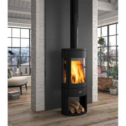 Poêle à bois ROSNAY étanche - 7 kW - Rdt: 76,7% - B. 33 cm - Eco Control - Noir - Godin