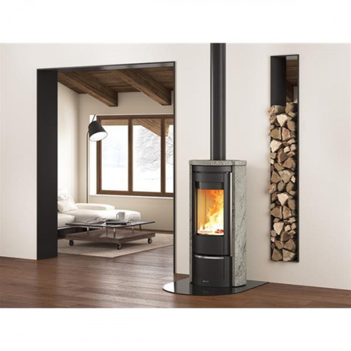 Poêle à bois Liu Pietra - 7,5 kW - Rdt: 86,5% - Foyer Fonte - Nordica extraflame