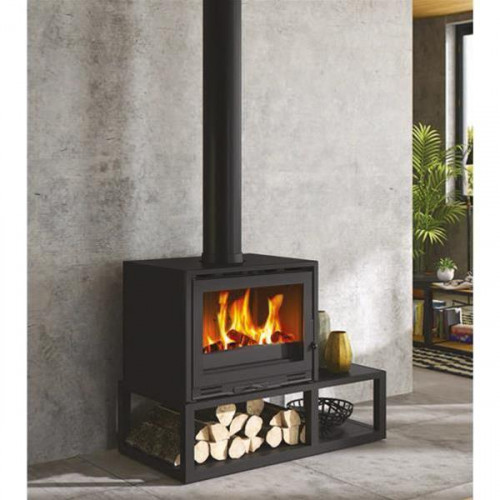 Poêle à bois TOBIAS - 7 kW - Rdt: 76,53% - B. 50 cm - Noir - Godin