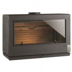 Poêle à bois PRESTON - 12 kW - Rdt: 75% - B. 80 cm - 100% fonte - Anthracite - Invicta