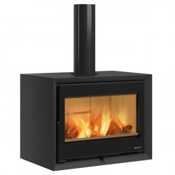 Poêle à bois Dante - 8,8 kW - Rdt: 85,5% - B. 30 cm - Acier noir - Nordica extraflame