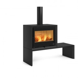 Poêle à bois Dante - 8,8 kW - Rdt: 85,5% - B. 30 cm - Acier noir - Nordica extraflame