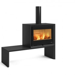 Poêle à bois Dante - 8,8 kW - Rdt: 85,5% - B. 30 cm - Acier noir - Nordica extraflame