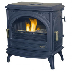 Poêle à bois CARVIN - 11 KW- Rdt: 73% - B. 65 cm - Fonte anthracite - Godin