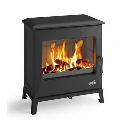 Poêle à bois BECOUR étanche - 10 kW- Rdt: 78,1% - B. 50 cm - Fonte anthracite - Godin