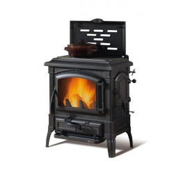 Poêle à bois Isetta Con Cerchi EVO 4.0 - 7,3 kW - Rdt: 83,6% - Couvercle - Fonte de marque Nordica extraflame, référence: B7707800