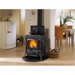 Poêle à bois Isetta Con Cerchi EVO 4.0 - 7,3 kW - Rdt: 83,6% - Couvercle - Fonte - Nordica extraflame