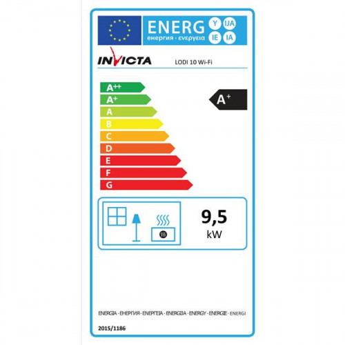 Poêle à granulés de bois Rouge LODI 10 WiFi - 9,5 kW - Trémie 16,5 kg - Invicta