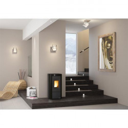 Poêle à granulés Moira EVO étanche - 7 kW-Granulés - Sortie dessus - Tél. -Noir - Nordica extraflame