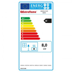 Poêle à granulés Angela EVO étanche - 8 kW - Tél. - Noir + faïence - Nordica extraflame