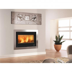 Insert acier - L 80 cm - 8 kW - Rdt:82,1% - Foyer en Nordiker - B. 33 cm - Nordica extraflame