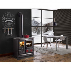 Cuisinière à bois Rosa L - Largeur 98 cm - 8,1 kW-Rdt : 84 % - B. 30 cm - Nordica extraflame