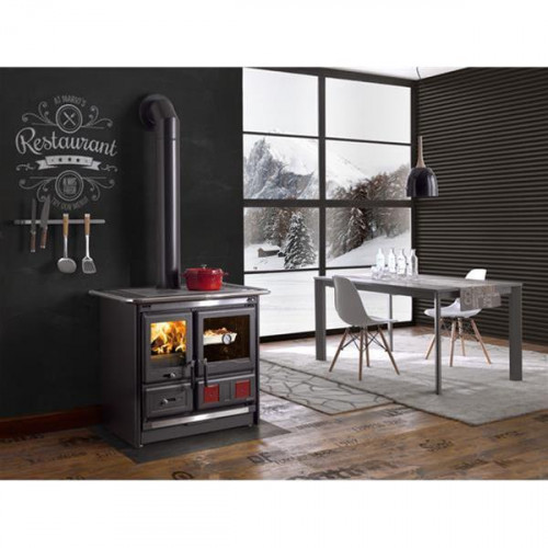 Cuisinière à bois Rosa L - Largeur 98 cm - 8,1 kW-Rdt : 84 % - B. 30 cm - Nordica extraflame