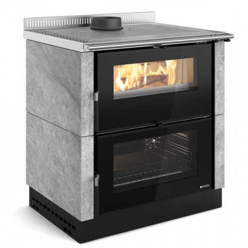 Cuisinière à bois Verona XXL - 80 cm - 7 kW - Rdt : 85,1 % - B. 50 cm - Pierre - Nordica extraflame