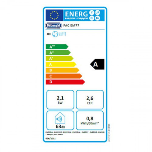 Climatiseur mobile Pinguino - Clim - 2100W - 9000BTU/h - 47 à 63dB(A) - DeLonghi