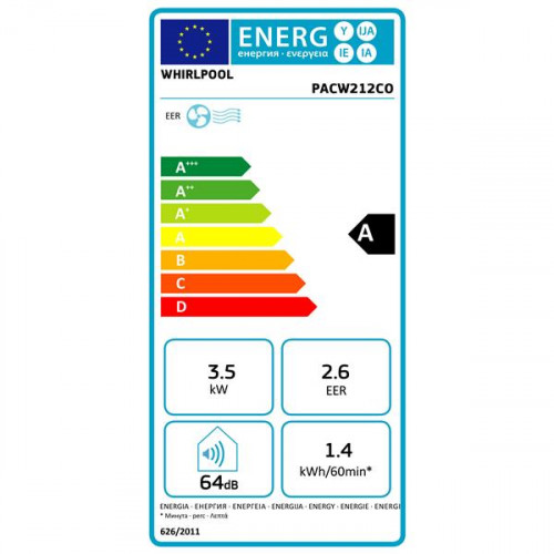 Climatiseur mobile 12k BTU ou 3,5KW - Blanc - Whirlpool