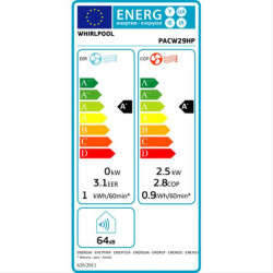 Climatiseur mobile réversible Pompe à chaleur -  9k BTU ou 2,5KW - Blanc - Whirlpool